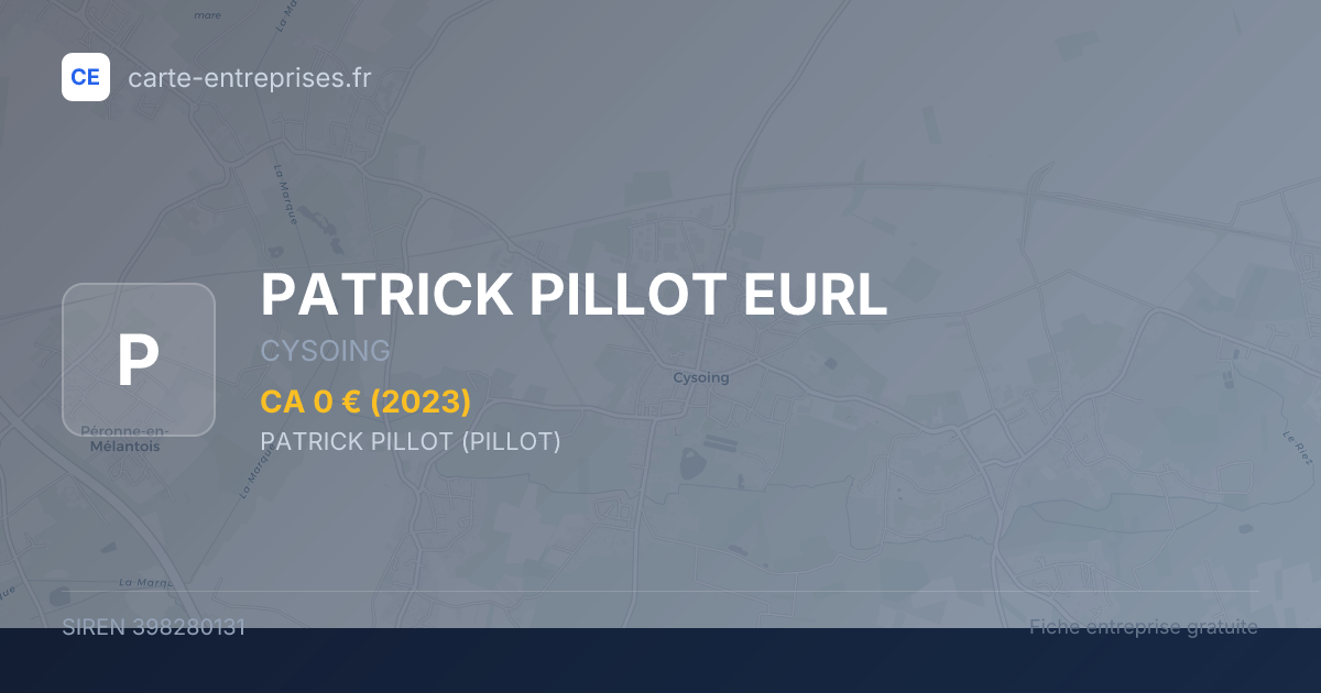 PATRICK PILLOT EURL — 398280131 — fiche entreprise