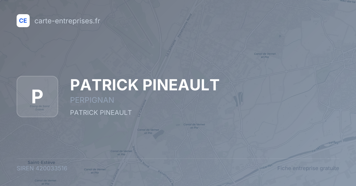 PATRICK PINEAULT — 420033516 — fiche entreprise