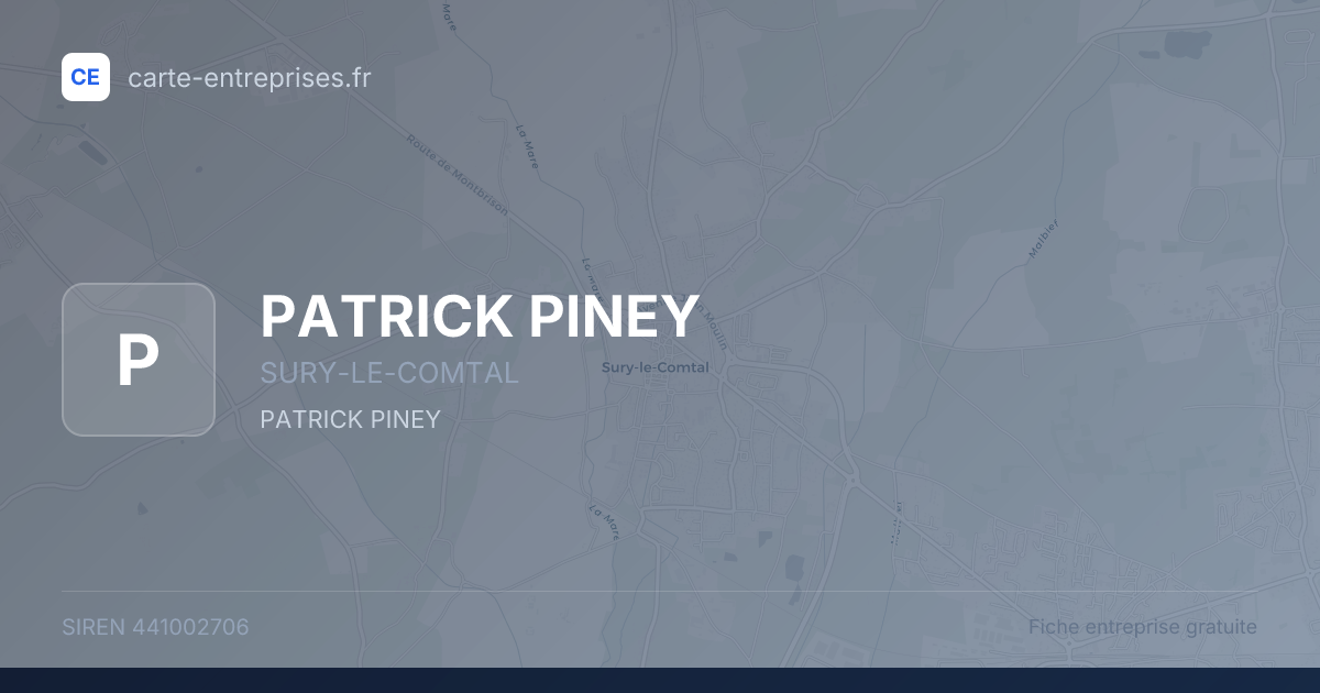PATRICK PINEY — 441002706 — fiche entreprise