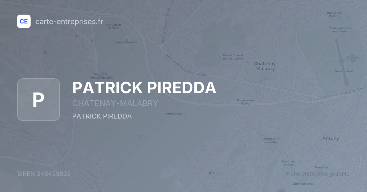 PATRICK PIREDDA — 348435835 — fiche entreprise