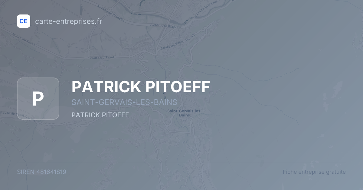 PATRICK PITOEFF — 481641819 — fiche entreprise