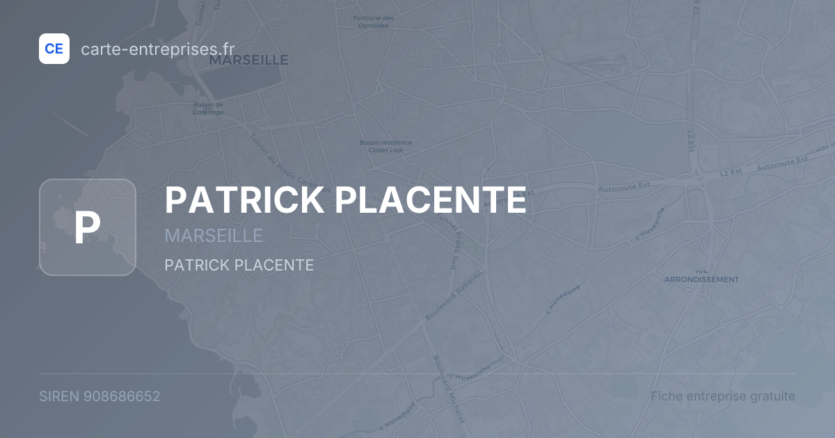 PATRICK PLACENTE — 908686652 — fiche entreprise