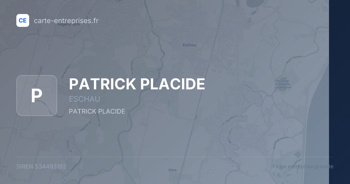 PATRICK PLACIDE — 534493192 — fiche entreprise