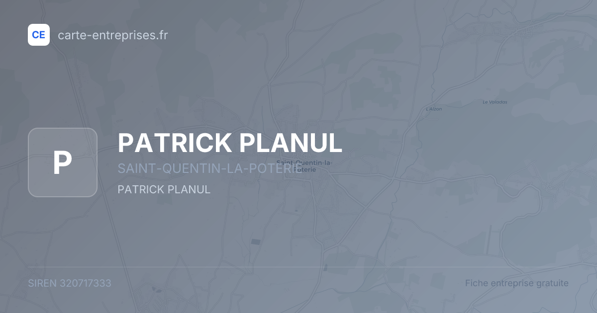 PATRICK PLANUL — 320717333 — fiche entreprise