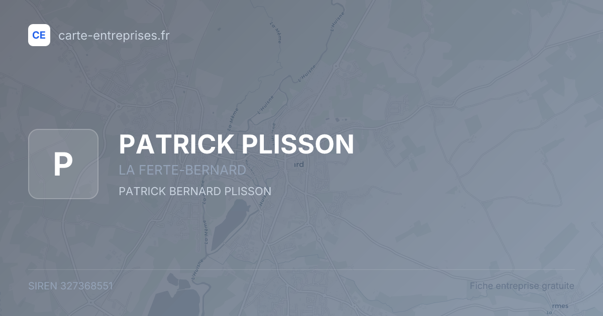 PATRICK PLISSON — 327368551 — fiche entreprise