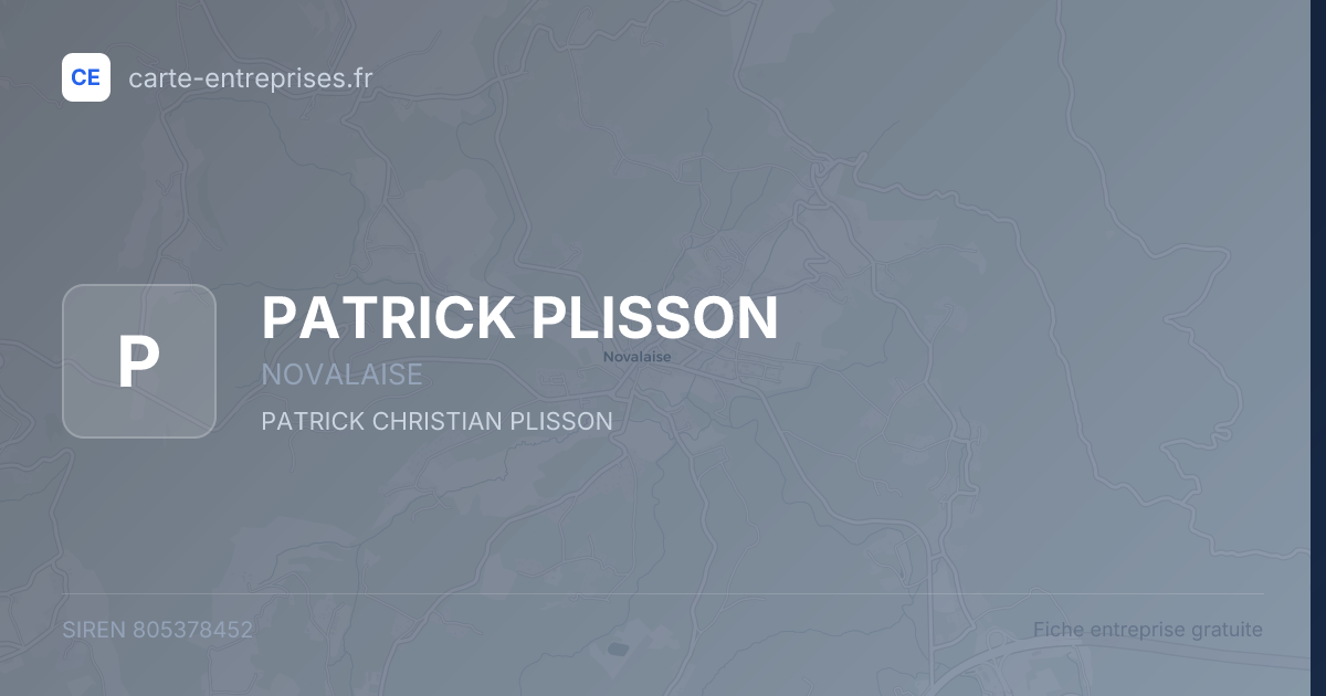 PATRICK PLISSON — 805378452 — fiche entreprise
