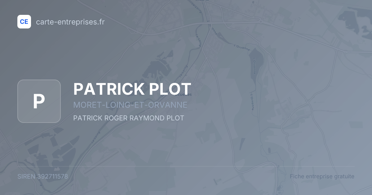 PATRICK PLOT — 392711578 — fiche entreprise