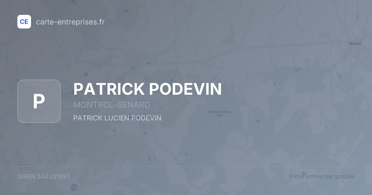 PATRICK PODEVIN — 534201892 — fiche entreprise