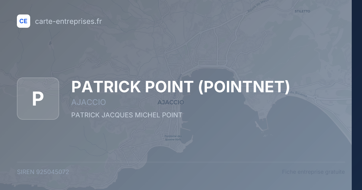 PATRICK POINT (POINTNET) — 925045072 — fiche entreprise