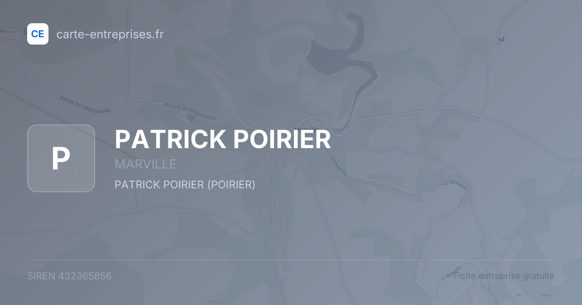 PATRICK POIRIER — 432365856 — fiche entreprise