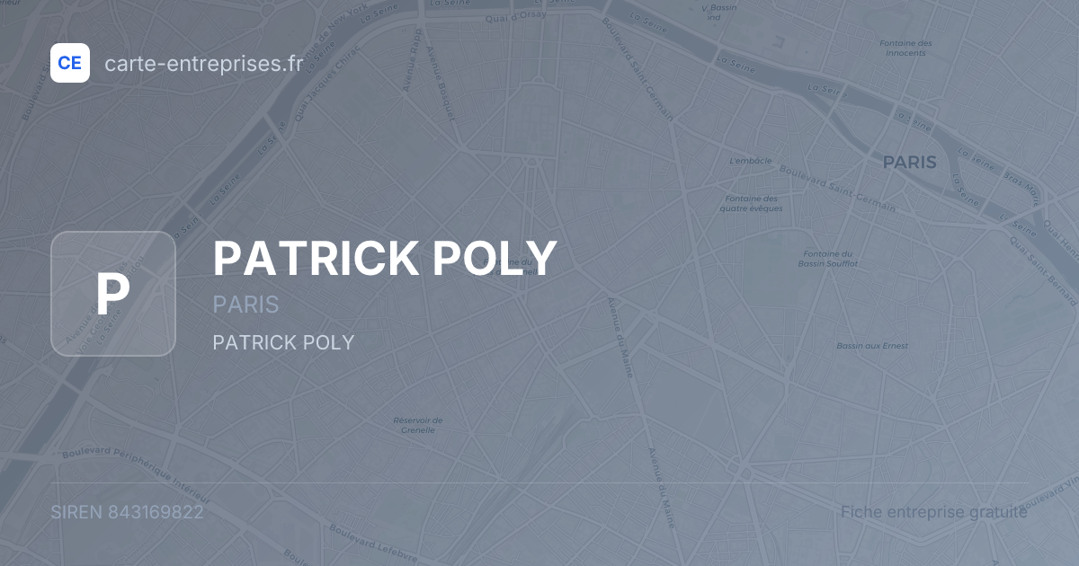 PATRICK POLY — 843169822 — fiche entreprise
