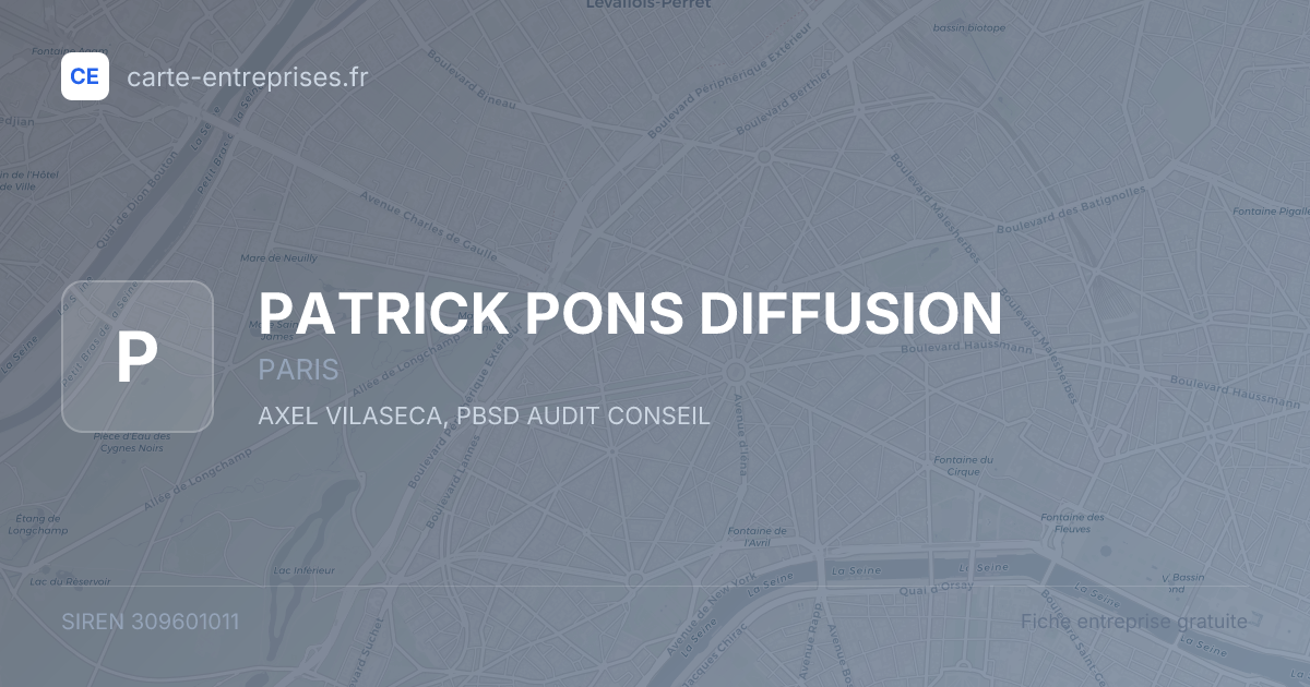 PATRICK PONS DIFFUSION — 309601011 — fiche entreprise