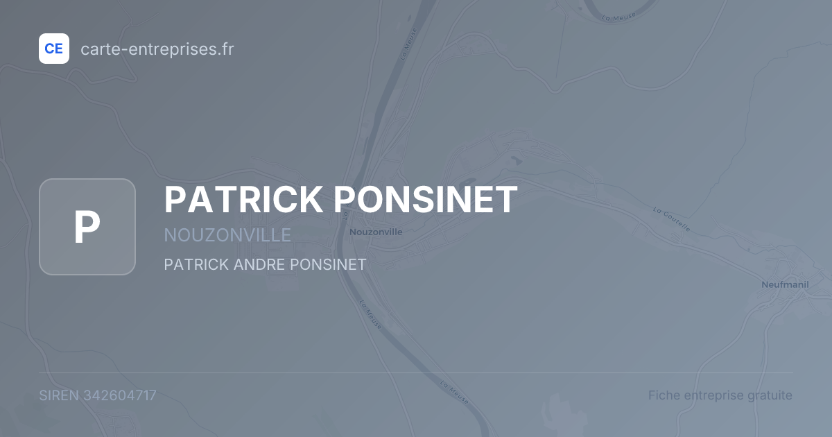 PATRICK PONSINET — 342604717 — fiche entreprise