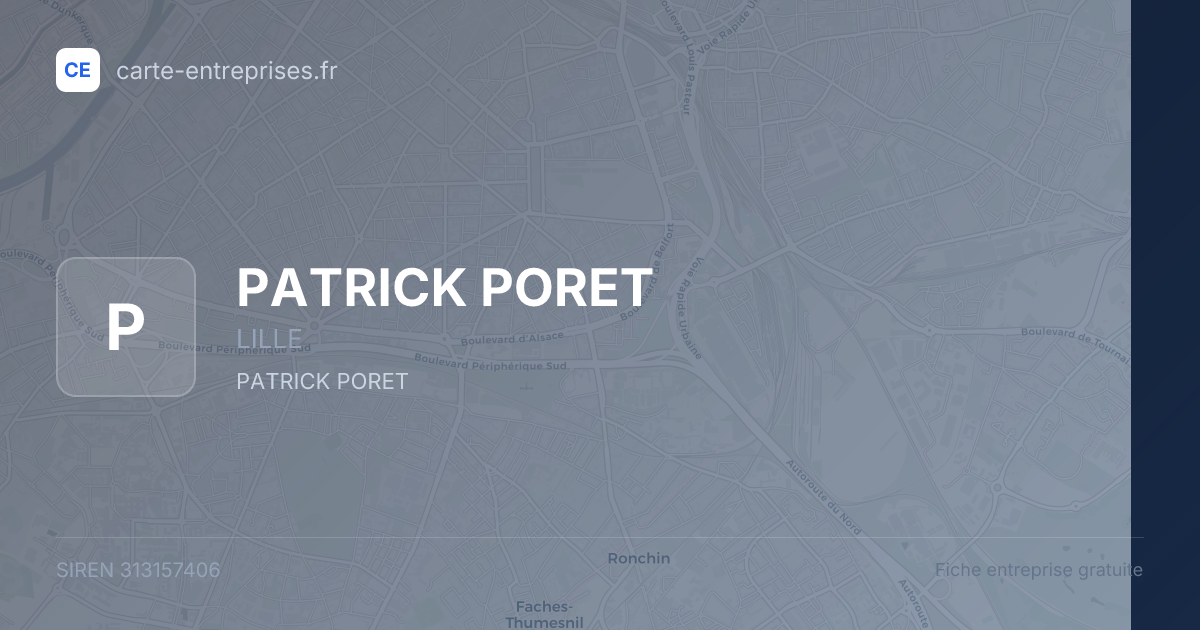 PATRICK PORET — 313157406 — fiche entreprise