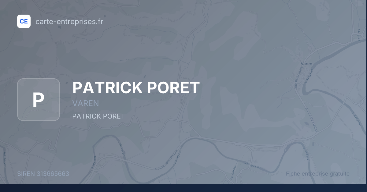 PATRICK PORET — 313665663 — fiche entreprise