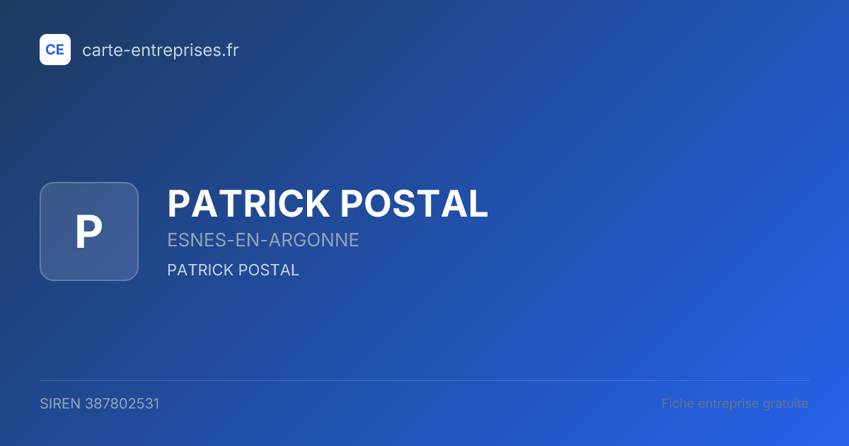 PATRICK POSTAL — 387802531 — fiche entreprise