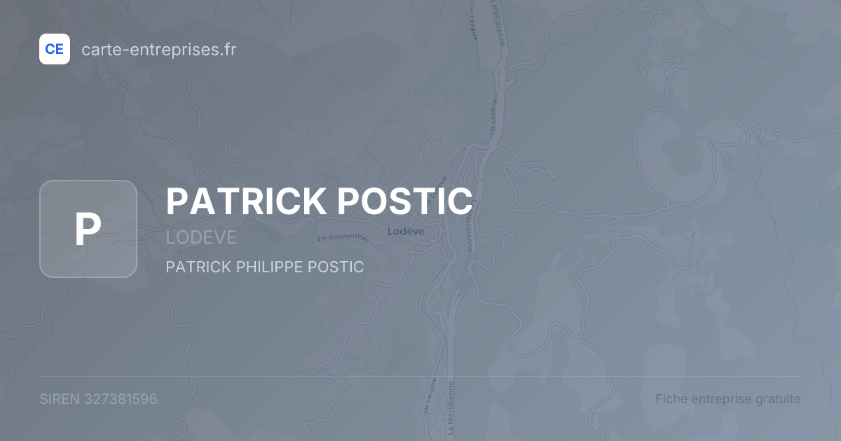 PATRICK POSTIC — 327381596 — fiche entreprise
