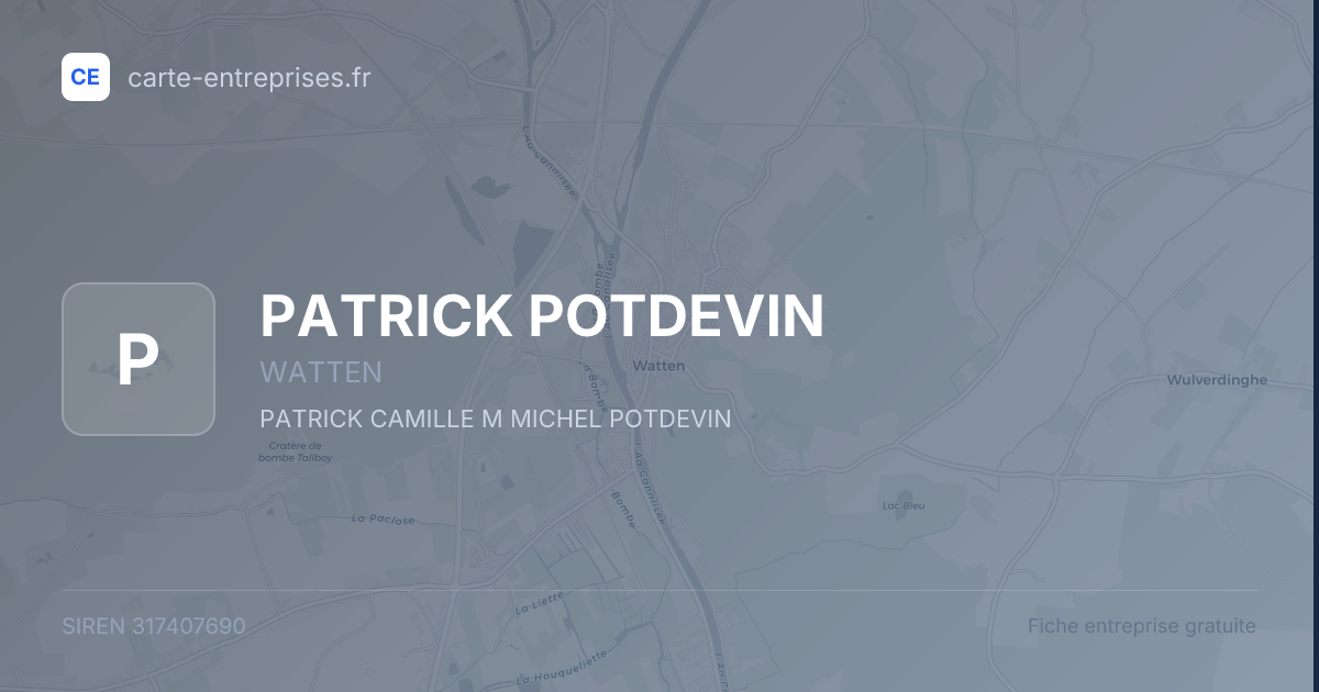 PATRICK POTDEVIN — 317407690 — fiche entreprise