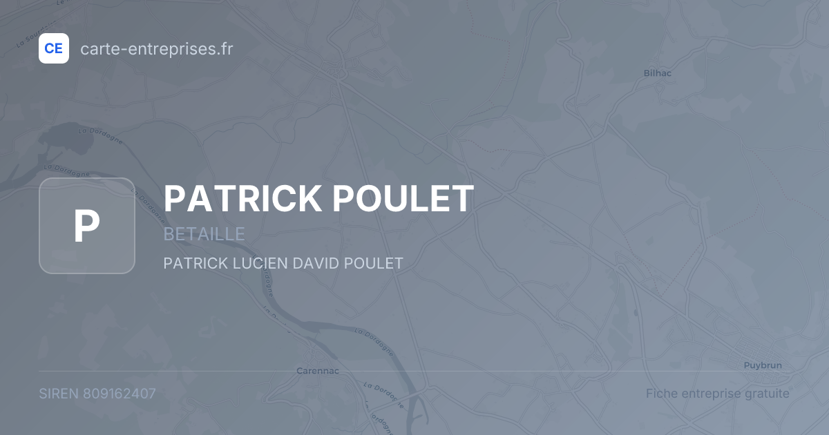 PATRICK POULET — 809162407 — fiche entreprise