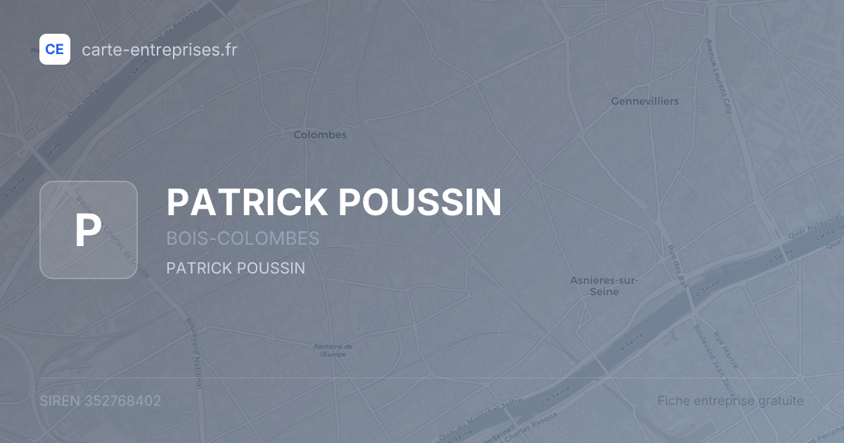 PATRICK POUSSIN — 352768402 — fiche entreprise