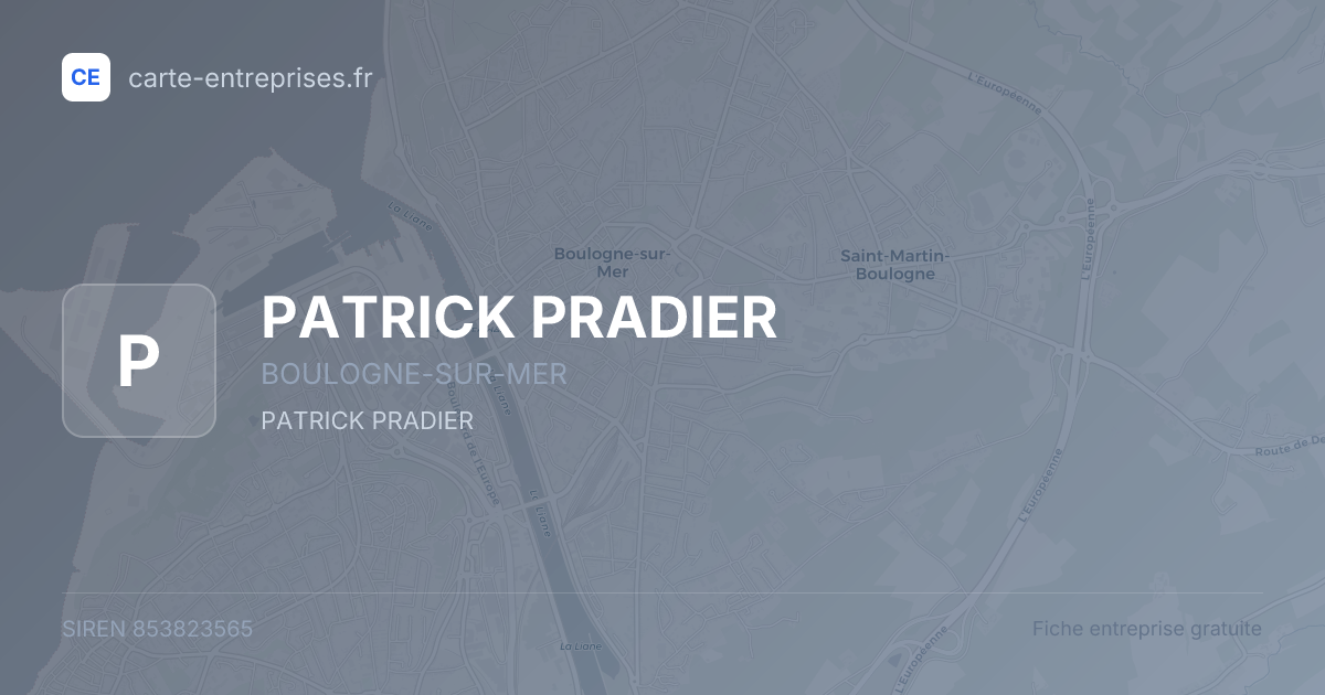 PATRICK PRADIER — 853823565 — fiche entreprise