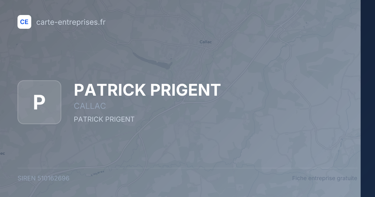 PATRICK PRIGENT — 510162696 — fiche entreprise