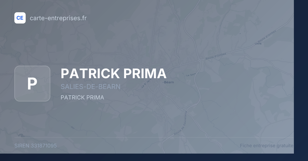PATRICK PRIMA — 331871095 — fiche entreprise