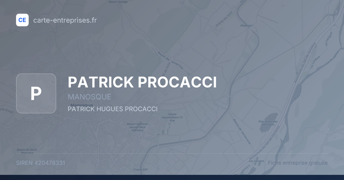 PATRICK PROCACCI — 420478331 — fiche entreprise