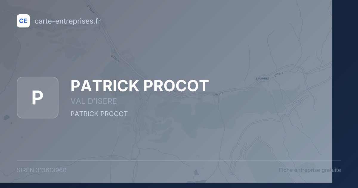PATRICK PROCOT — 313613960 — fiche entreprise