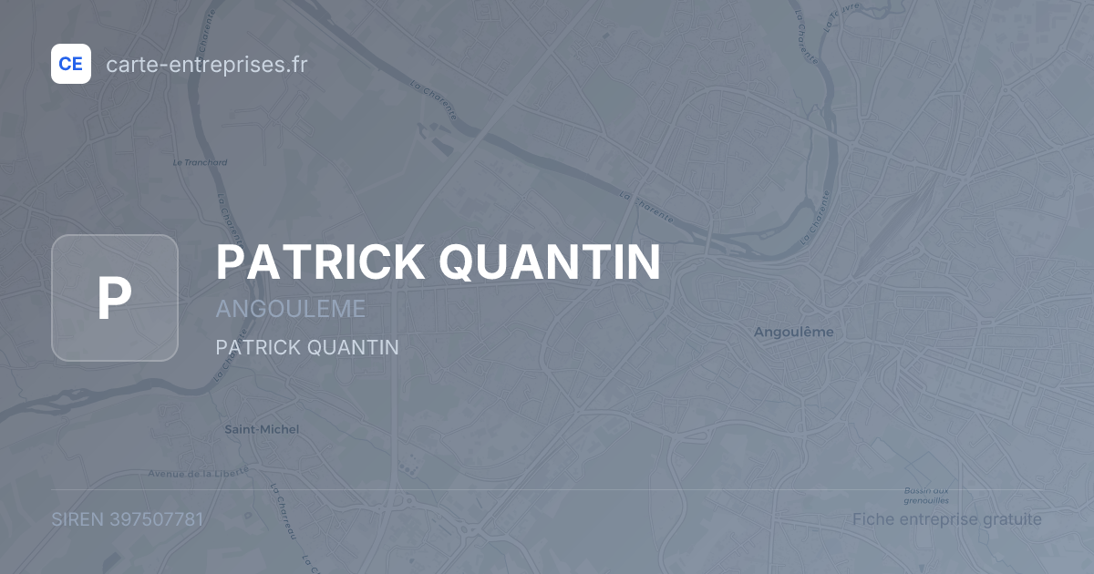 PATRICK QUANTIN — 397507781 — fiche entreprise