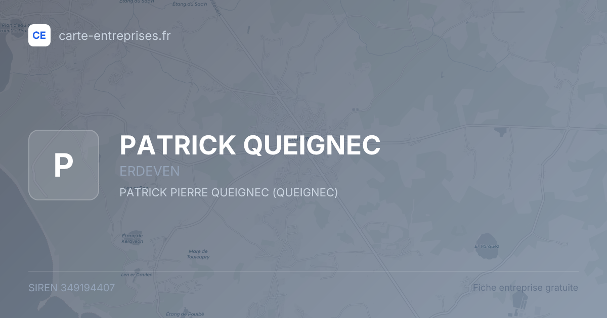 PATRICK QUEIGNEC — 349194407 — fiche entreprise