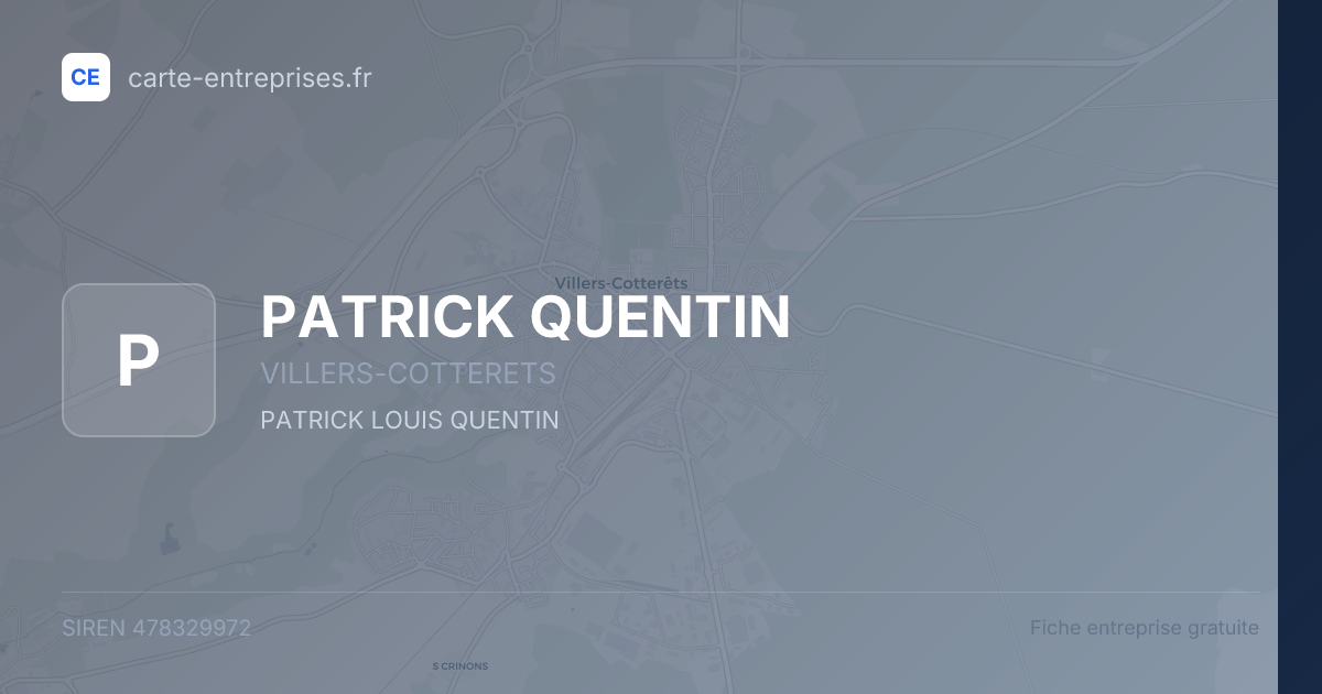 PATRICK QUENTIN — 478329972 — fiche entreprise