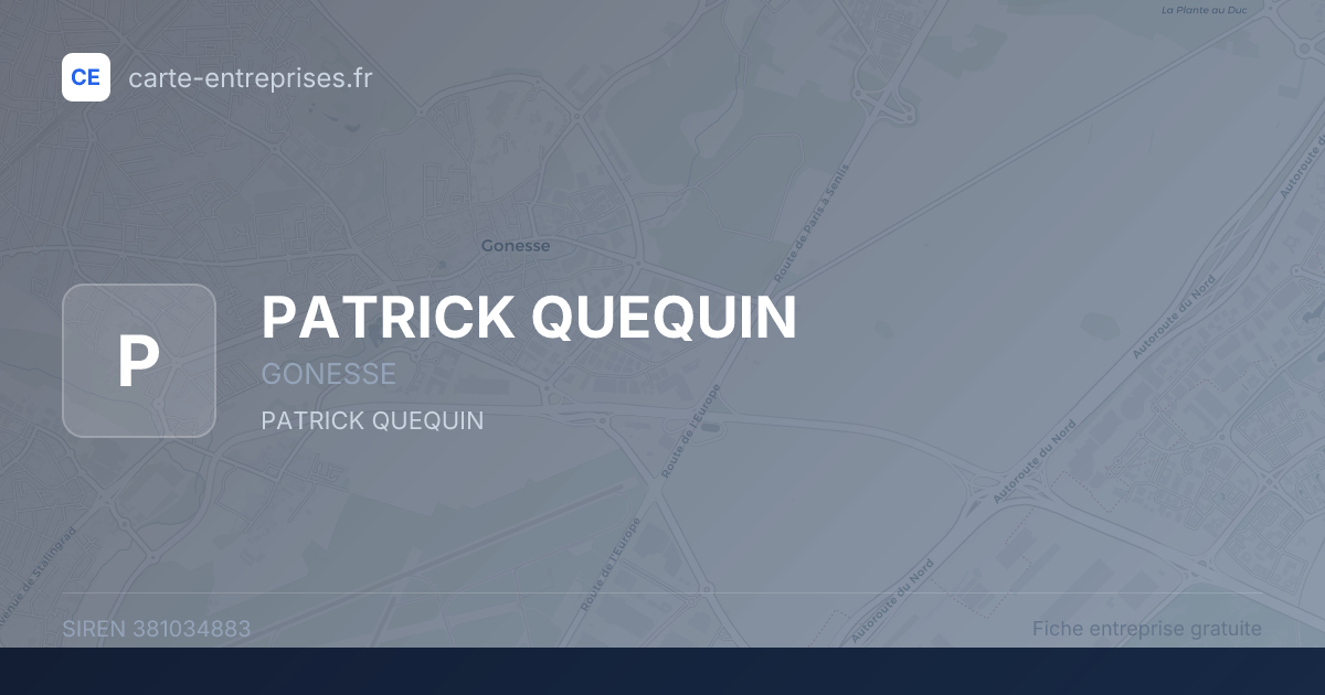 PATRICK QUEQUIN — 381034883 — fiche entreprise