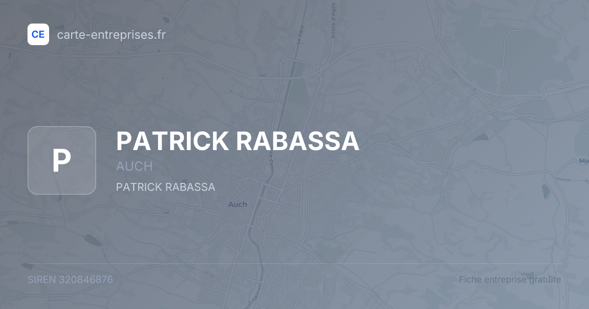 PATRICK RABASSA — 320846876 — fiche entreprise