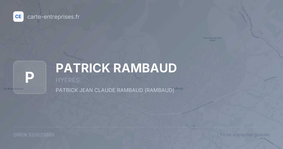 PATRICK RAMBAUD — 320523889 — fiche entreprise