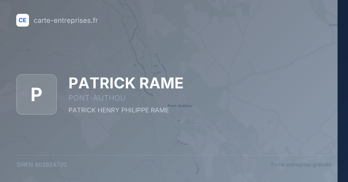 PATRICK RAME — 903824720 — fiche entreprise