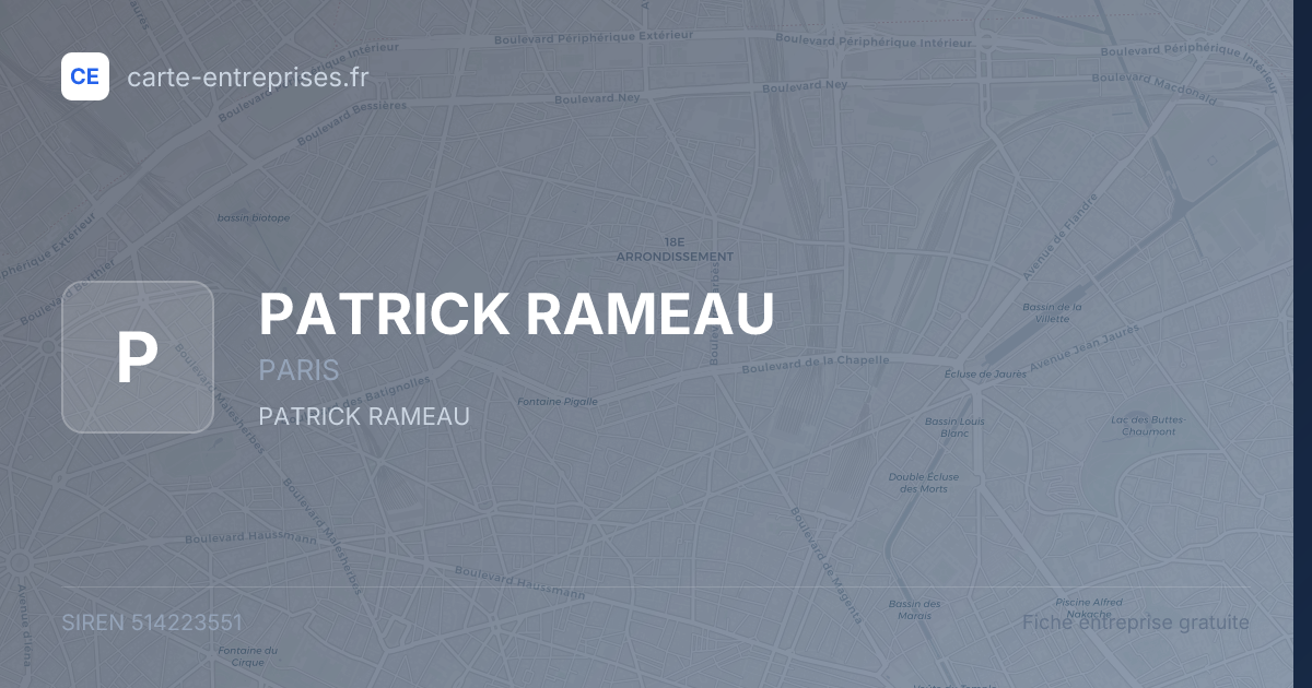 PATRICK RAMEAU — 514223551 — fiche entreprise