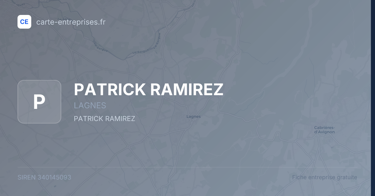 PATRICK RAMIREZ — 340145093 — fiche entreprise