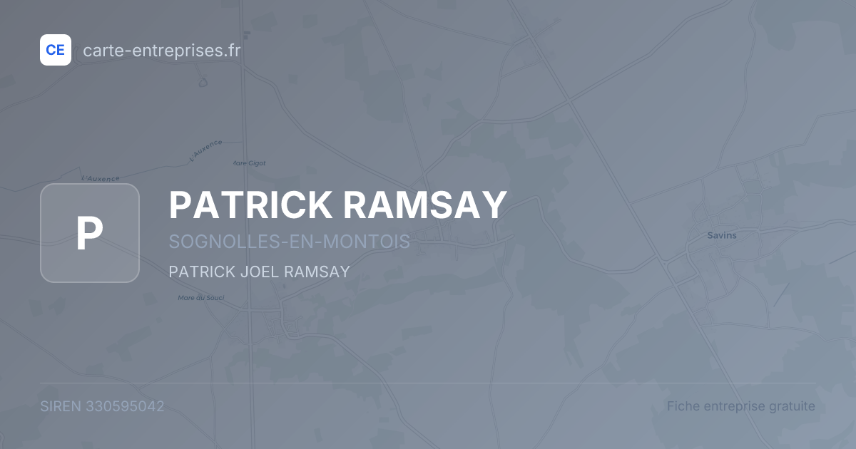 PATRICK RAMSAY — 330595042 — fiche entreprise