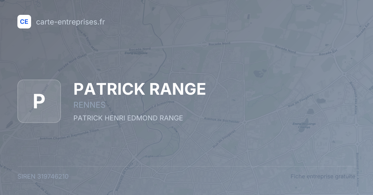 PATRICK RANGE — 319746210 — fiche entreprise