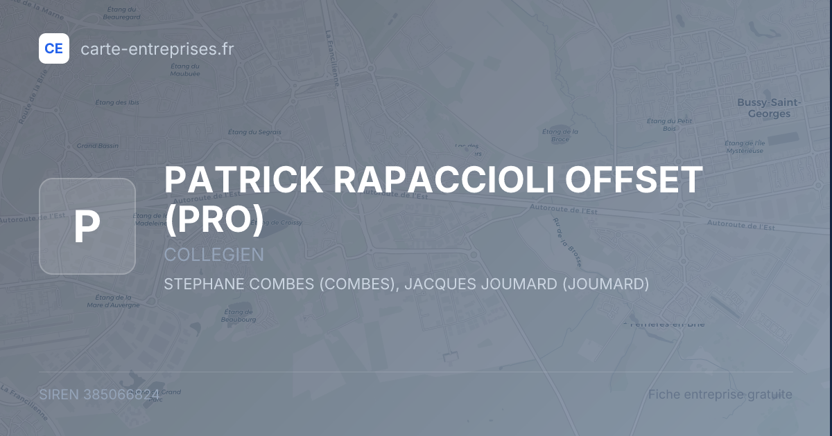 PATRICK RAPACCIOLI OFFSET (PRO) — 385066824 — fiche entreprise