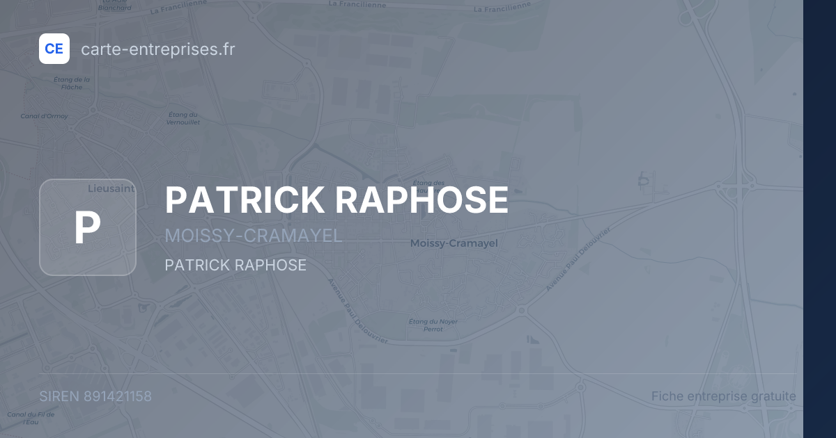 PATRICK RAPHOSE — 891421158 — fiche entreprise