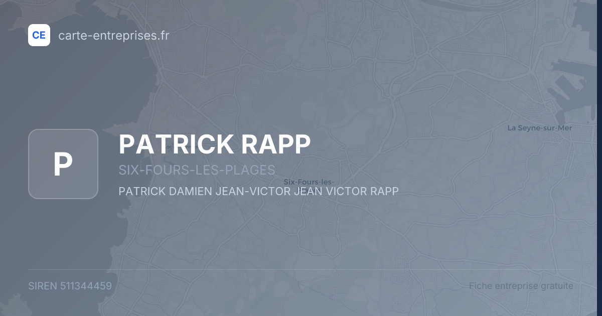 PATRICK RAPP — 511344459 — fiche entreprise