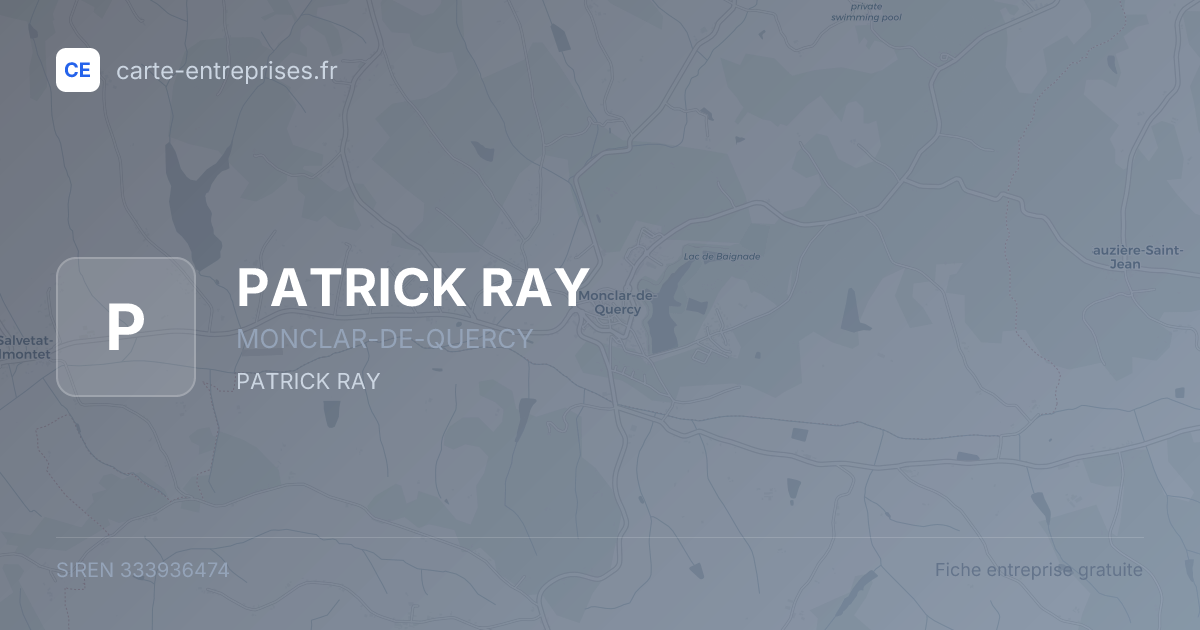 PATRICK RAY — 333936474 — fiche entreprise