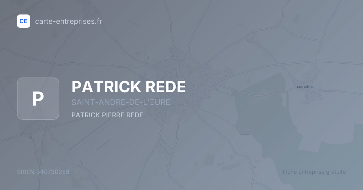 PATRICK REDE — 340730258 — fiche entreprise