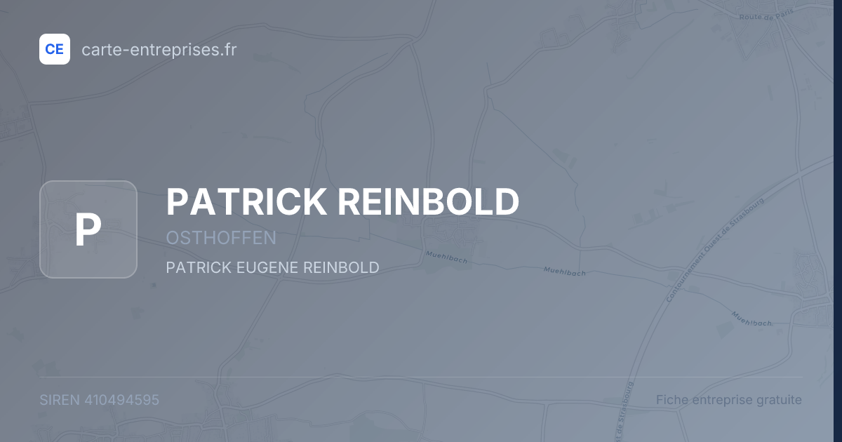 PATRICK REINBOLD — 410494595 — fiche entreprise