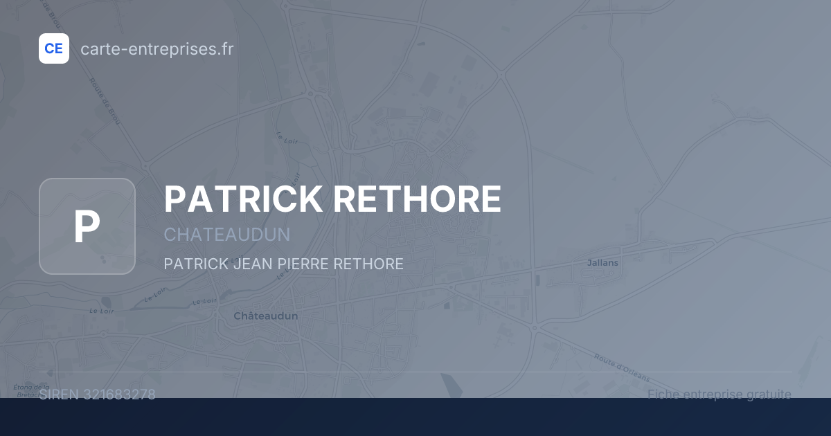 PATRICK RETHORE — 321683278 — fiche entreprise