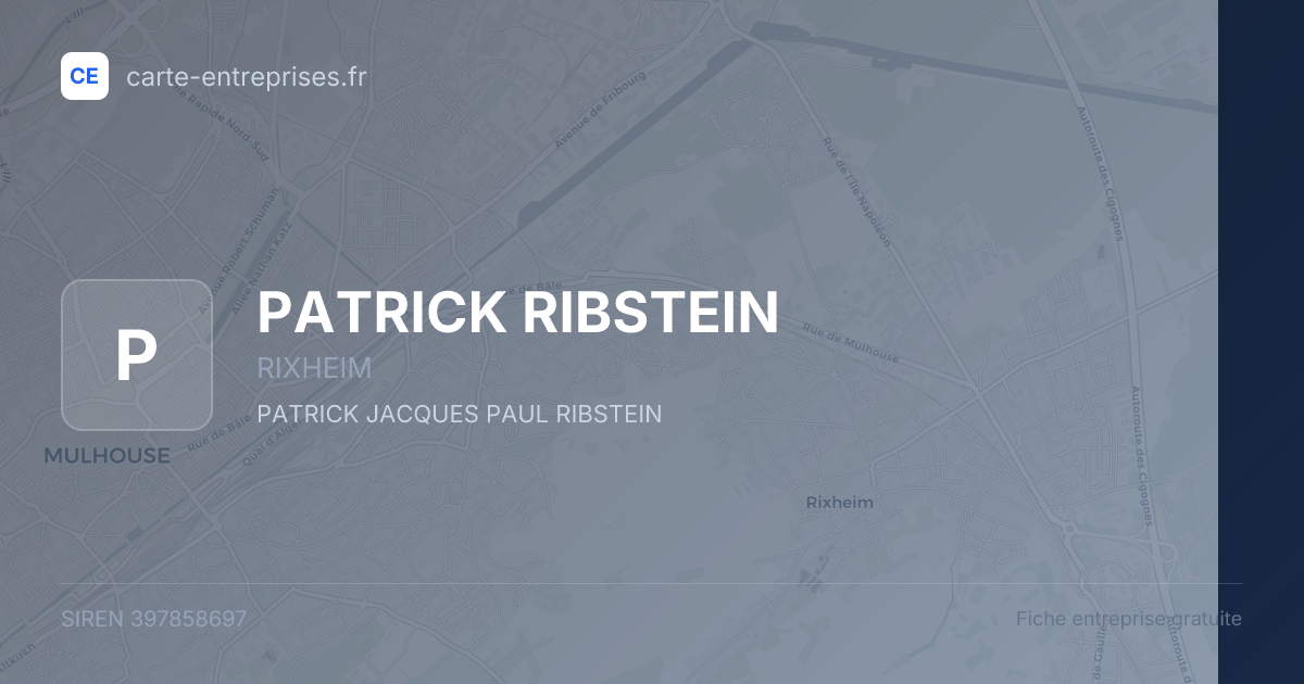 PATRICK RIBSTEIN — 397858697 — fiche entreprise