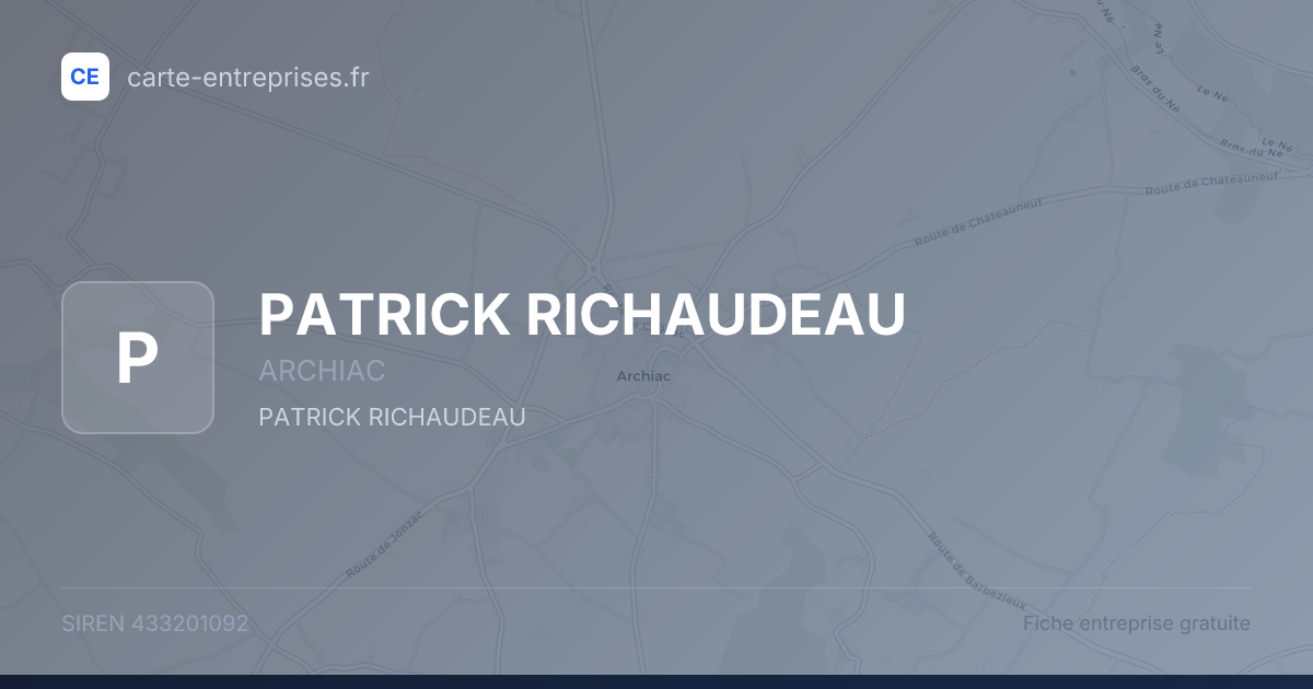 PATRICK RICHAUDEAU — 433201092 — fiche entreprise