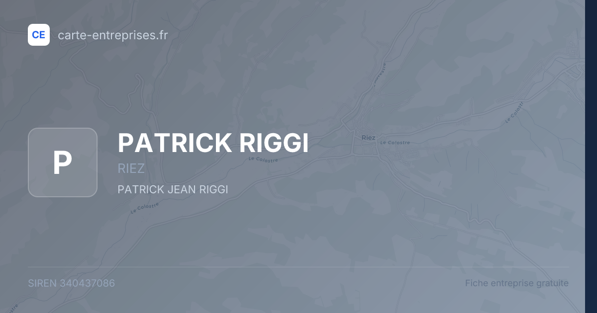 PATRICK RIGGI — 340437086 — fiche entreprise
